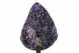 Amethyst Geode Section on Metal Stand - Deep Purple Crystals #171781-3